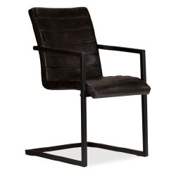 Valgomojo kėdės, 4vnt., antracito spalvos, tikra oda - Kėdės
