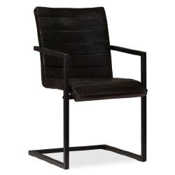 Valgomojo kėdės, 4vnt., antracito spalvos, tikra oda - Kėdės
