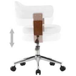 Valgomojo kėdės, 4vnt., baltos, lenkta mediena ir dirbtinė oda - Kėdės