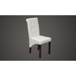 Valgomojo kėdės, 4vnt., baltos spalvos, dirbtinė oda - Kėdės