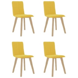 Valgomojo kėdės, 4vnt., garstyčių geltonos spalvos, audinys