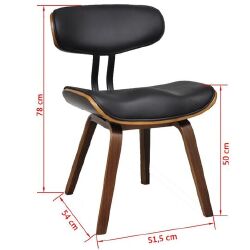 Valgomojo kėdės, 4vnt., išlenkta mediena ir dirbtinė oda, geležis - Kėdės