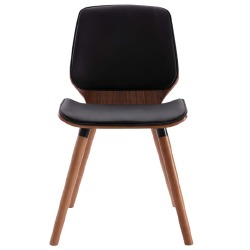 Valgomojo kėdės (4vnt, juodos, dirbtinė oda (2x287380) - Kėdės