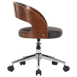 Valgomojo kėdės, 4vnt., juodos, dirbtinė oda, lenkta mediena - Darbo kėdės