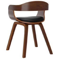 Valgomojo kėdės (4vnt, juodos, lenkta mediena) - Kėdės