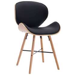 Valgomojo kėdės, 4vnt., juodos spalvos, dirbtinė oda ir mediena - Kėdės