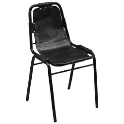 Valgomojo kėdės, 4vnt., juodos, tikra oda - Kėdės