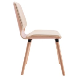 Valgomojo kėdės, 4vnt., kreminės, dirbtinė oda (2x287382) - Kėdės