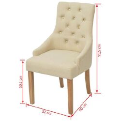 Valgomojo kėdės (4vnt, kreminės spalvos) - Kėdės