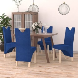 Valgomojo kėdės, 4vnt., mėlynos spalvos, audinys (2x336963)