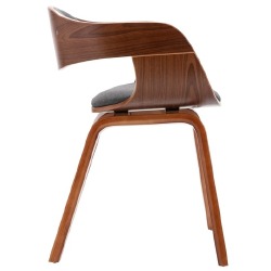 Valgomojo kėdės, 4vnt., pilkos, išlenkta mediena ir audinys - Kėdės