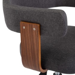 Valgomojo kėdės, 4vnt., pilkos, lenkta mediena ir audinys - Kėdės