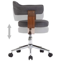 Valgomojo kėdės, 4vnt., pilkos, lenkta mediena ir audinys - Kėdės