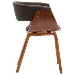 Valgomojo kėdės, 4vnt., pilkos sp., išlenkta mediena ir audinys - Kėdės