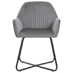 Valgomojo kėdės, 4vnt., pilkos spalvos, aksomas - Kėdės