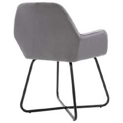 Valgomojo kėdės, 4vnt., pilkos spalvos, aksomas - Kėdės