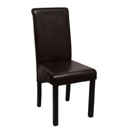 Valgomojo kėdės, 4vnt., rudos, dirbtinė oda - Kėdės