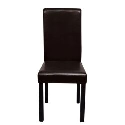 Valgomojo kėdės, 4vnt., rudos, dirbtinė oda - Kėdės