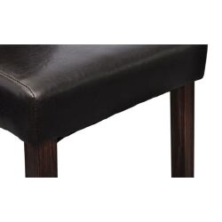 Valgomojo kėdės, 4vnt., rudos dirbtinės odos - Kėdės