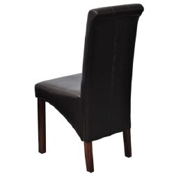 Valgomojo kėdės, 4vnt., rudos dirbtinės odos - Kėdės