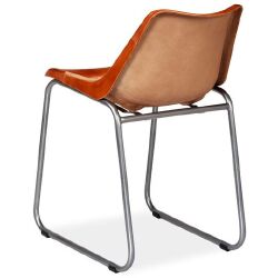 Valgomojo kėdės, 4vnt., rudos ir smėlio, tikra oda ir drobė - Kėdės