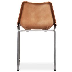 Valgomojo kėdės, 4vnt., rudos ir smėlio, tikra oda ir drobė - Kėdės