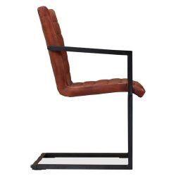 Valgomojo kėdės, 4vnt., rudos, tikra oda - Kėdės