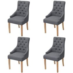 Valgomojo kėdės (4vnt, tamsiai pilkos)