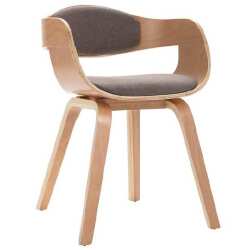 Valgomojo kėdės, 4vnt., taupe, išlenkta mediena ir audinys - Kėdės