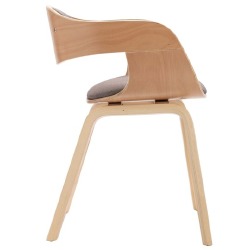 Valgomojo kėdės, 4vnt., taupe, išlenkta mediena ir audinys - Kėdės