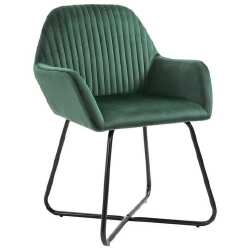 Valgomojo kėdės, 4vnt., žalios spalvos, aksomas - Kėdės