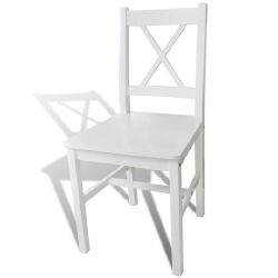 Valgomojo kėdės, 6 vnt., baltos pušies mediena - Kėdės