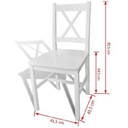 Valgomojo kėdės, 6 vnt., baltos pušies mediena - Kėdės