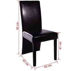 Valgomojo kėdės, 6 vnt., dirbtinė oda - Kėdės