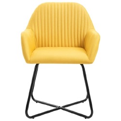 Valgomojo kėdės, 6 vnt., geltonos, audinys - Kėdės