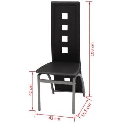 Valgomojo kėdės, 6 vnt., juodos - Kėdės