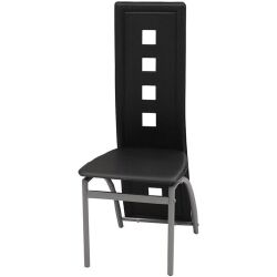 Valgomojo kėdės, 6 vnt., juodos - Kėdės