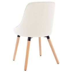 Valgomojo kėdės, 6 vnt., kreminės spalvos aksomas - Kėdės