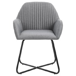 Valgomojo kėdės, 6 vnt., pilkos, audinys - Kėdės