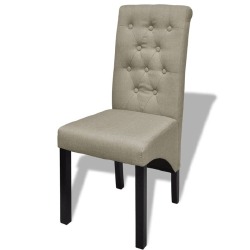 Valgomojo kėdės, 6 vnt., smėlio spalvos, audinys - Kėdės
