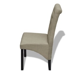 Valgomojo kėdės, 6 vnt., smėlio spalvos, audinys - Kėdės