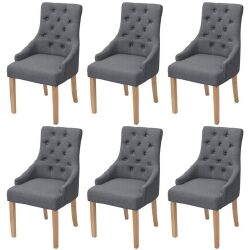 Valgomojo kėdės (6 vnt, tamsiai pilkos)