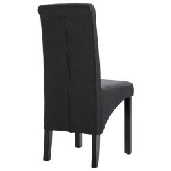 Valgomojo kėdės, 6 vnt., tamsiai pilkos, audinys - Kėdės