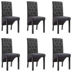 Valgomojo kėdės, 6 vnt., tamsiai pilkos, audinys