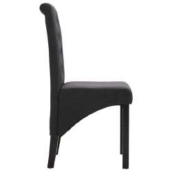 Valgomojo kėdės, 6 vnt., tamsiai pilkos, audinys - Kėdės