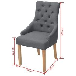 Valgomojo kėdės (6 vnt, tamsiai pilkos) - Kėdės