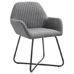 Valgomojo kėdės, 6 vnt., tamsiai pilkos spalvos audinys - Kėdės