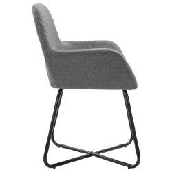 Valgomojo kėdės, 6 vnt., tamsiai pilkos spalvos audinys - Kėdės