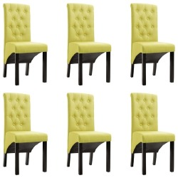 Valgomojo kėdės, 6 vnt., žalias audinys