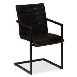 Valgomojo kėdės, 6vnt., antracito spalvos, tikra oda - Kėdės